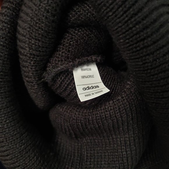 Women’s Fit Adidas CW Trefoil Beanie Cap ~ Black with Logo - Picture 5 of 5